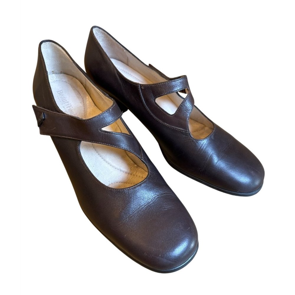 BeautiFeel‎ Katherina Pump Brown Leather Comfort Shoes Mary Jane Size 42/ 11